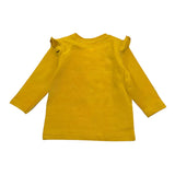 Name.It Shirt Rundhalsausschnitt Einfarbig mit gelbem Aufdruck für Baby Mädchen