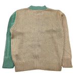 DANIELE ALESSANDRINI cardigan tricolore scollo a v  Beige per Bambino 1231W000833 BEIGE DANIELE ALESSANDRINI 