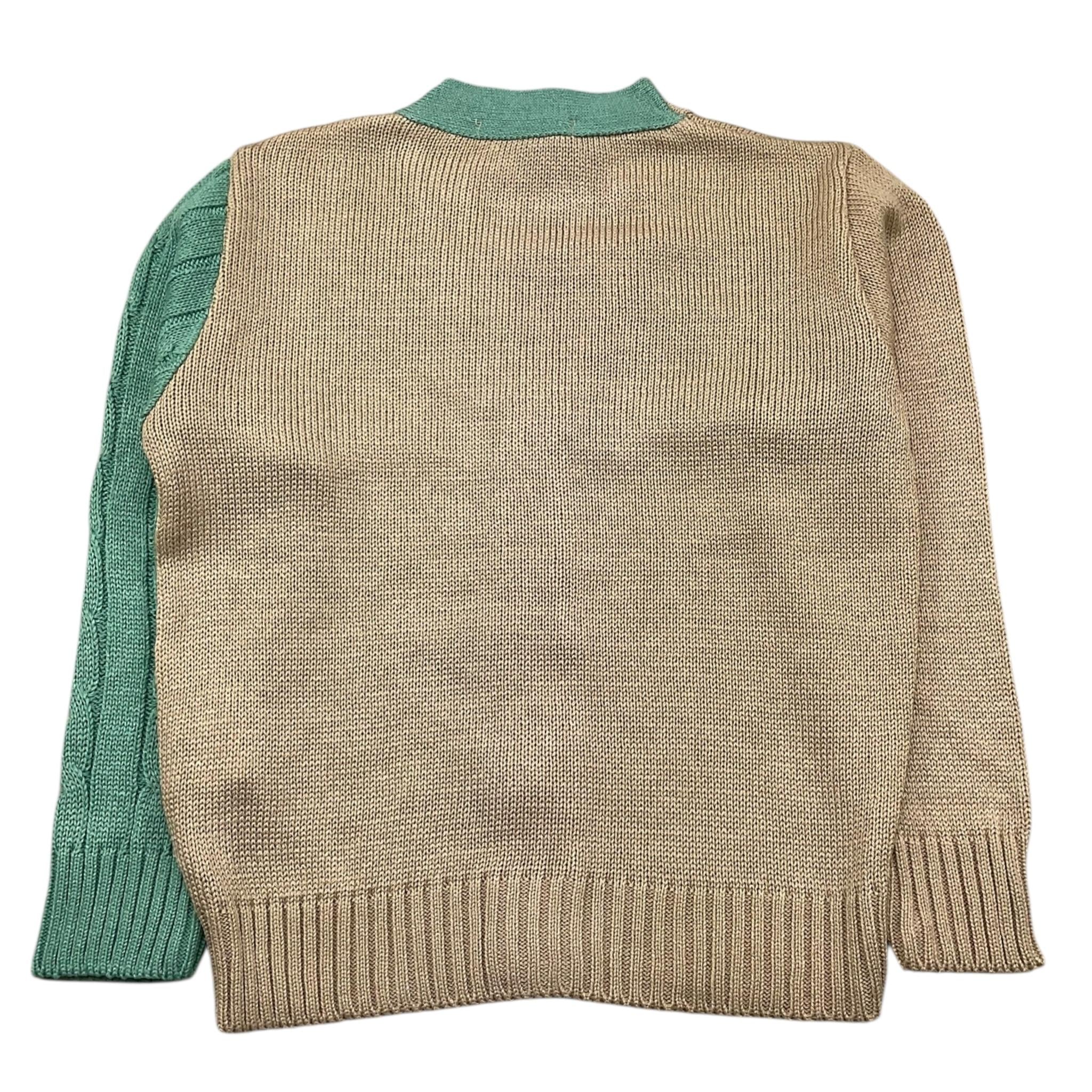 DANIELE ALESSANDRINI cardigan tricolore scollo a v  Beige per Bambino 1231W000833 BEIGE DANIELE ALESSANDRINI 