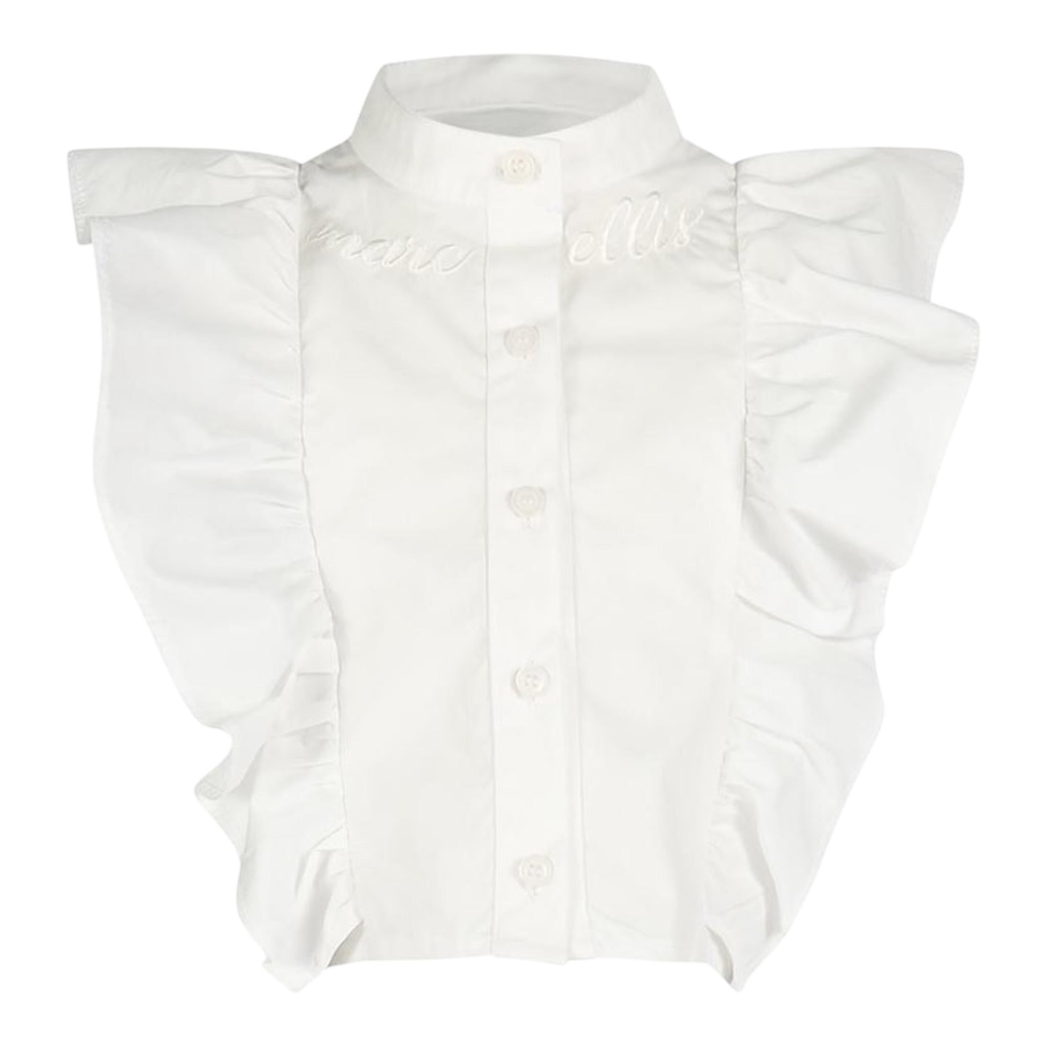 Marc Ellis Camicia Tinta Unita con Balze per Bambina JMJSH16684 BIANCO MARC ELLIS 