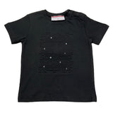 Cesare Paciotti T-Shirt Girocollo Tinta Unita con Stampa per Bambino TSP5164B NERO CESARE PACIOTTI 