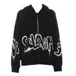 DISCLAIMER felpa con zip e cappuccio tinta unita con stampa logo Nero per Bambino 24IDK58010 NERO DISCLAIMER 