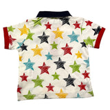 US Polo Assn Baby-Jungen Poloshirt mit halblangen Ärmeln und einfarbigem Sternendruck, Weiß