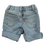 Levi'S Bermuda In Denim Tinta Unita con Elastico In Vita per Neonato 6EL347 AZZURRO LEVI'S 