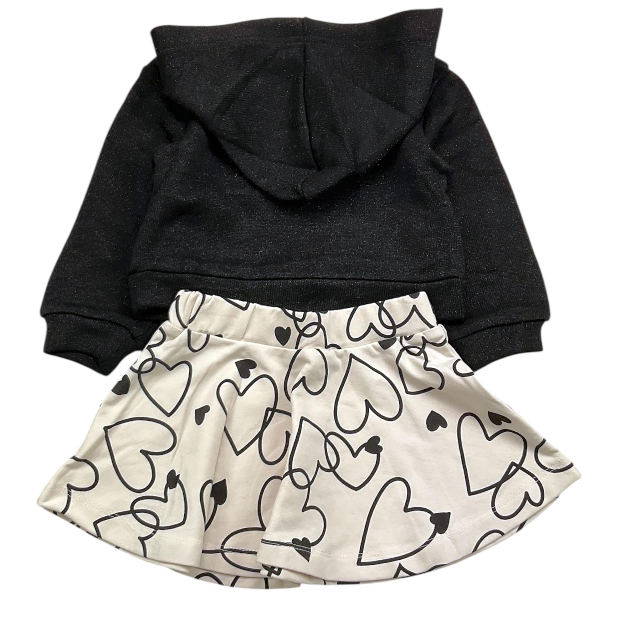 MAYORAL completo 2pz felpa-gonna bicolore Bianco/nero per Neonata 4936 BIANCO/NERO MAYORAL 
