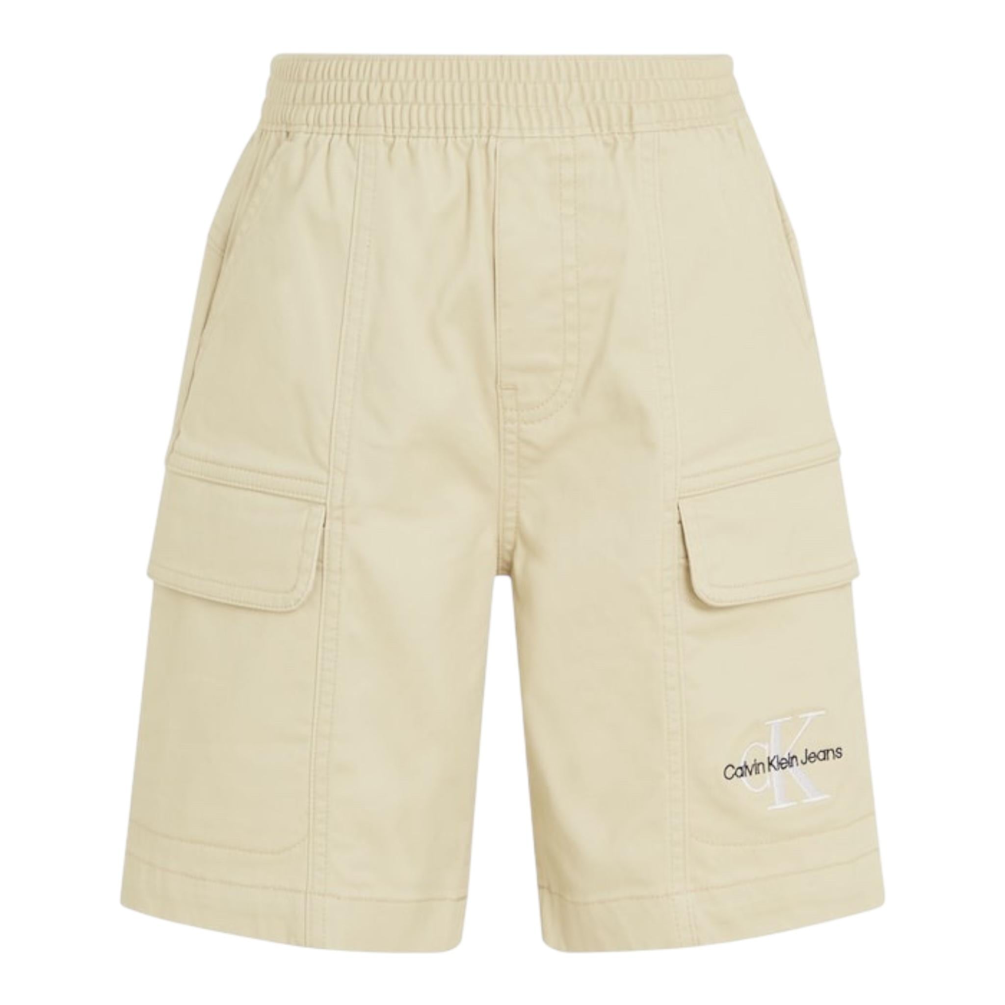 Calvin Klein Bermuda Tinta Unita con Stampa per Bambino IB0IB02057XX VERDE CALVIN KLEIN 