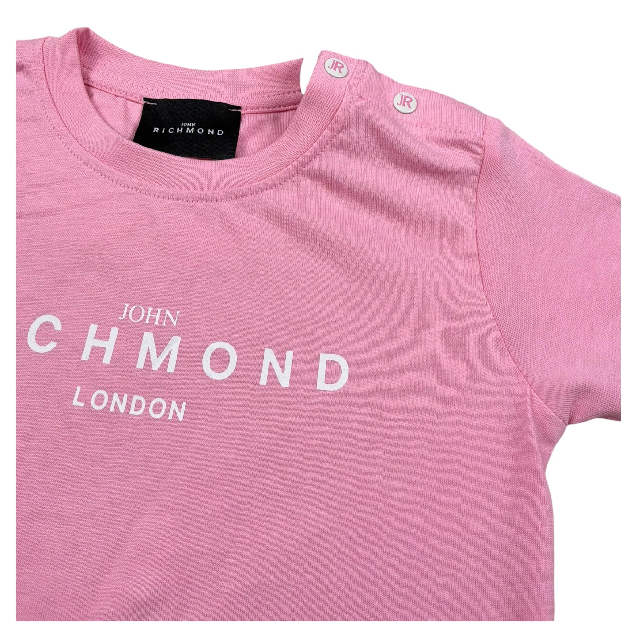 John Richmond T-Shirt Girocollo Tinta Unita con Stampa per Neonata RIP2500TS ROSA JOHN RICHMOND 