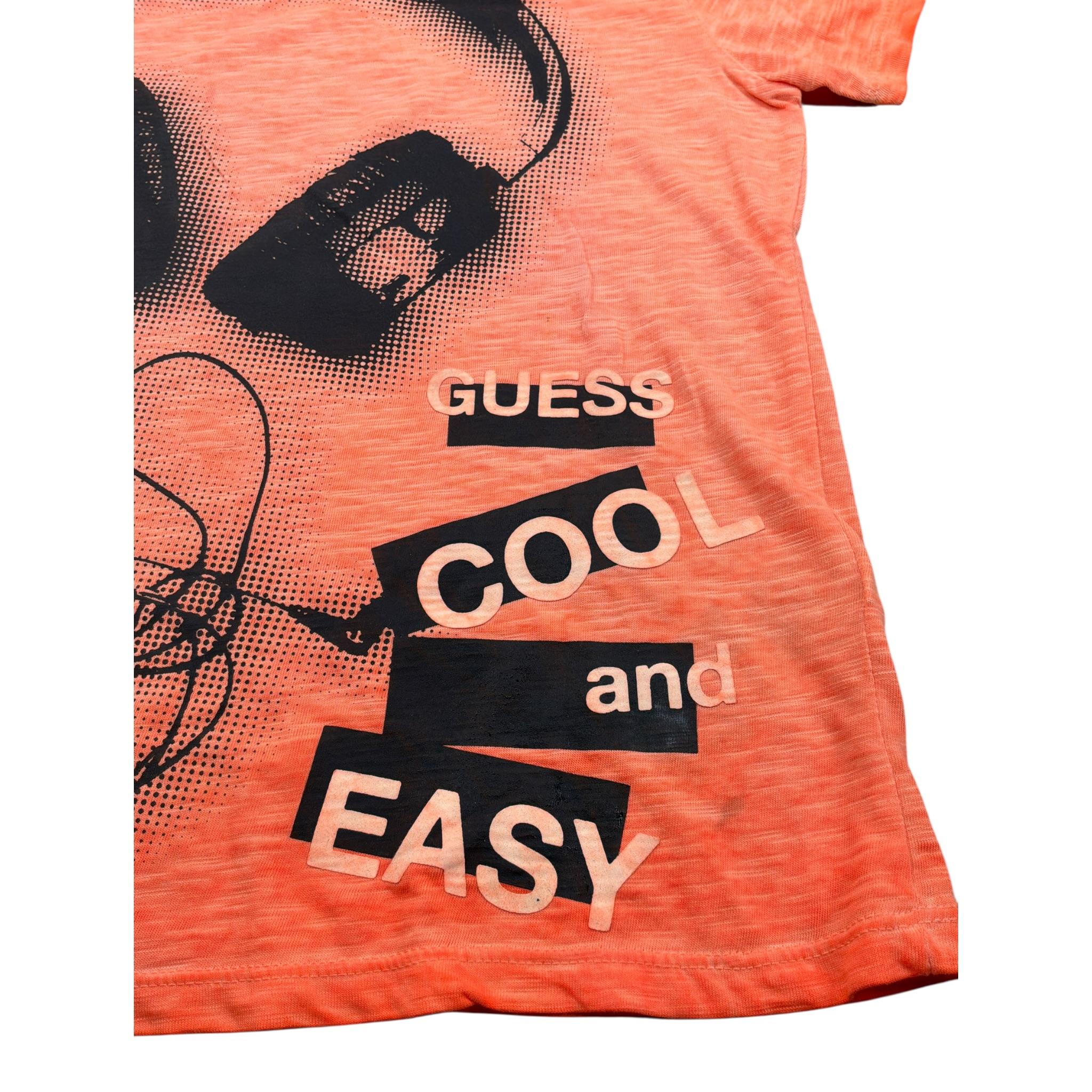Guess T-Shirt Girocollo tinta unita con Stampe Arancione per Bambino 65MZJ52G00159 ARANCIONE GUESS 