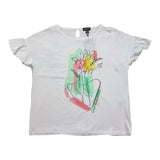 Cecyle Einfarbiges Rundhals-T-Shirt mit Print Weiß für Mädchen