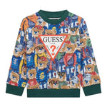 Guess Felpa Tinta Unita Girocollo con Stampa Orsi per Neonato N5RQ03KA6R4 BIANCO GUESS 