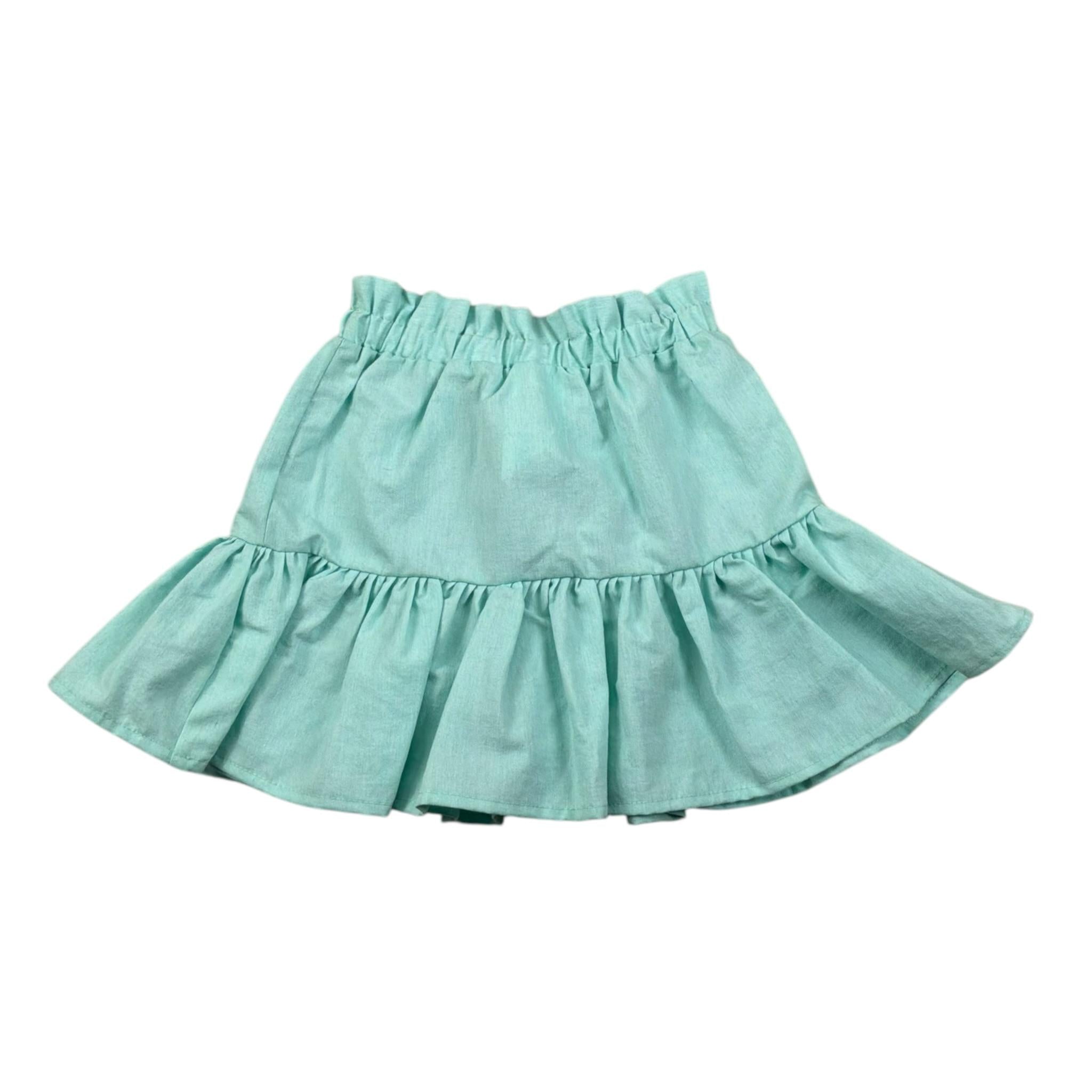 Le Bebe Gonna Tinta Unita con Elastico In Vita per Neonata LBG5832 VERDE ACQUA LE BEBE 