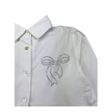 CANADA HOUSE camicia manica lunga tinta unita con brillantini Bianco per Bambina 24483121 BIANCO CANADA HOUSE 