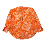 F**K Orange gemustertes Langarm-Shirt in Volltonfarbe für Mädchen
