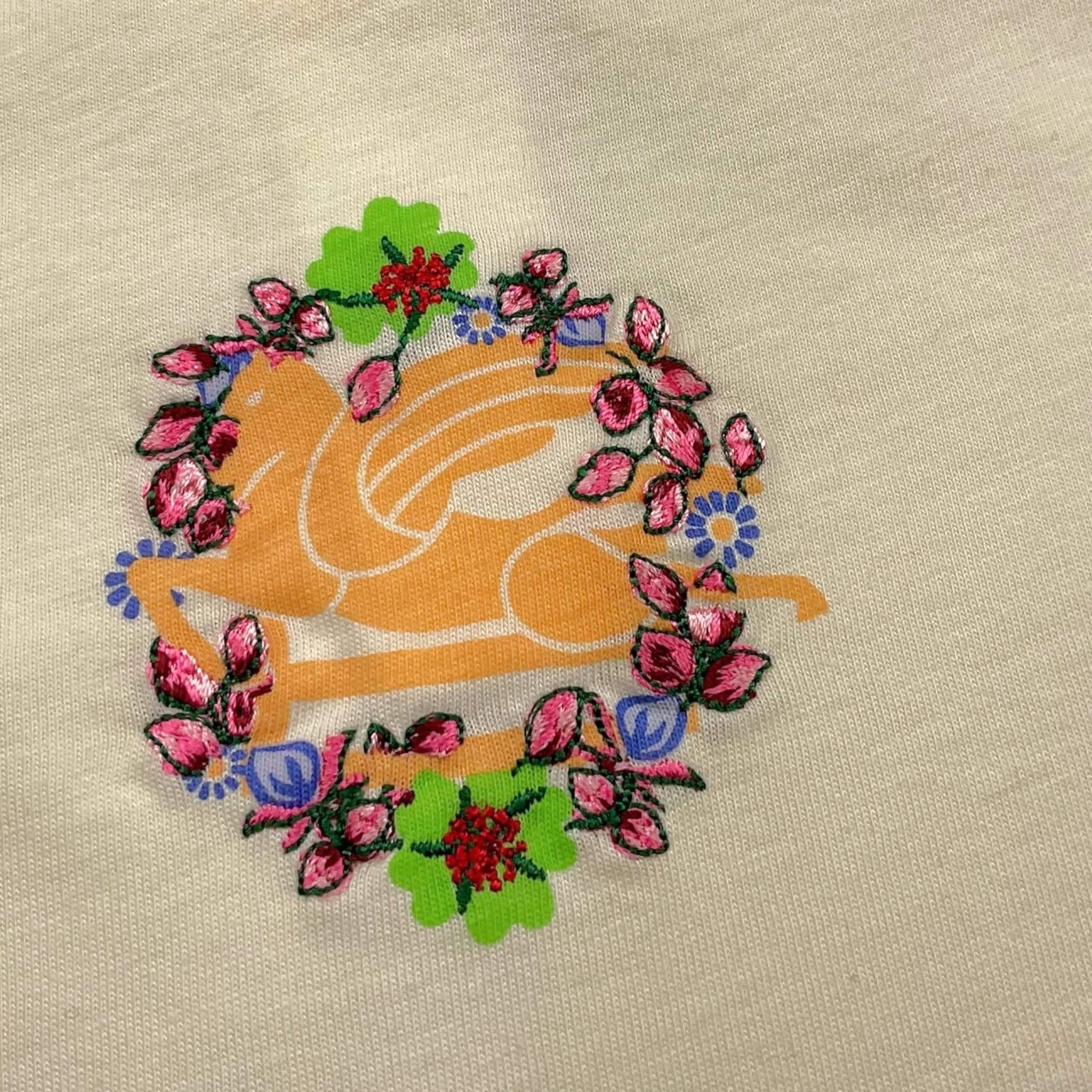 Etro T-Shirt Girocollo Tinta Unita con Stampa per Neonata GU8011 PANNA ETRO 