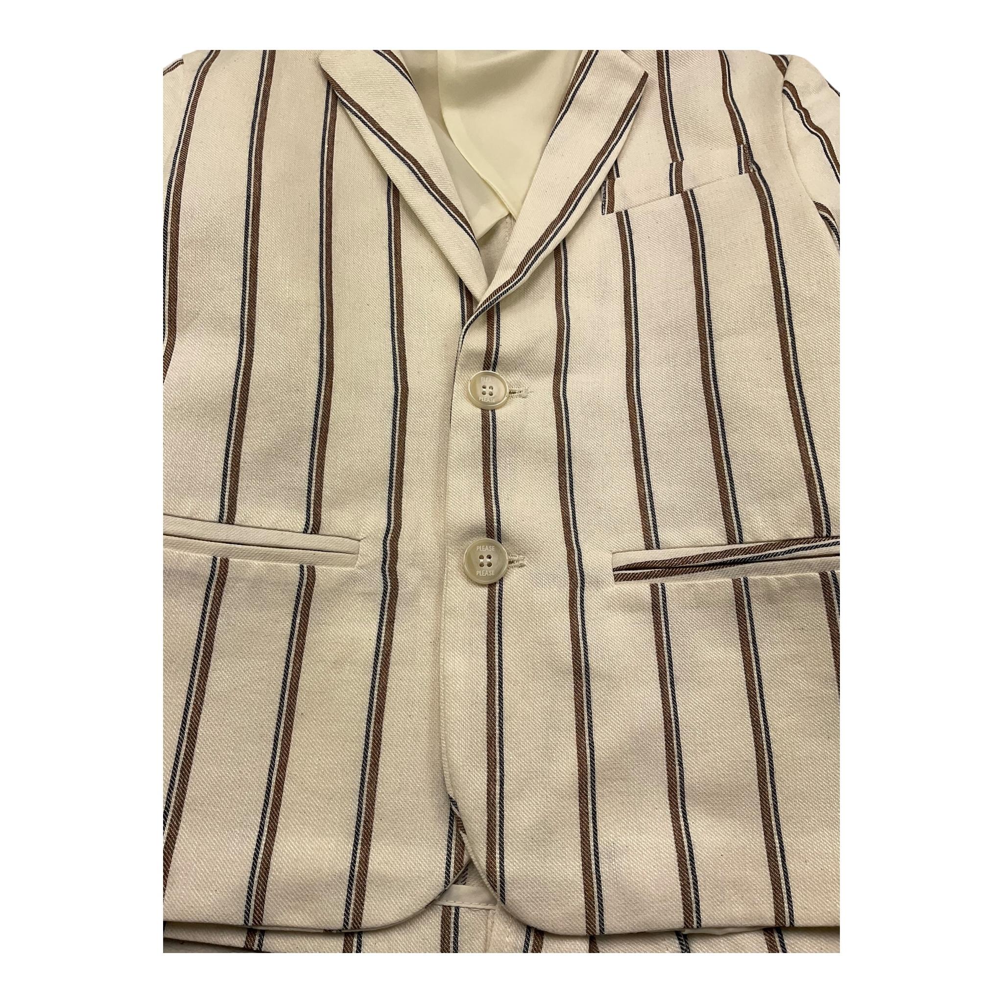 Please Giacca Tinta Unita Fantasia A Righe per Bambino JB21301B73 AVORIO PLEASE 