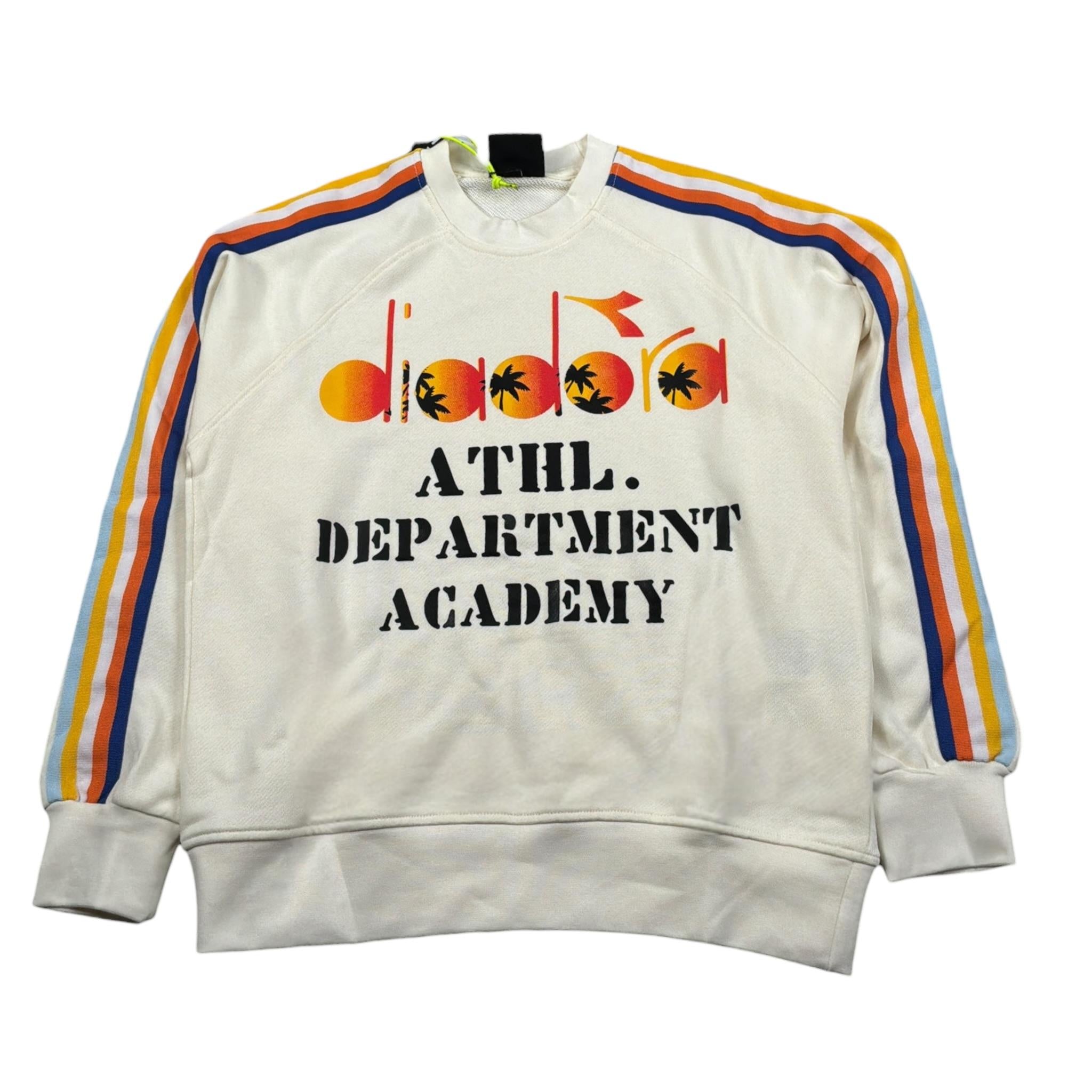 Diadora Felpa Chiusa Girocollo tinta unita con Stampe Panna per Bambino S4DIJBSW012 PANNA DIADORA 