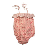 Zhoe &amp; Tobiah Baby Mädchen Einfarbig Polka Dot Strap Strampler Rosa