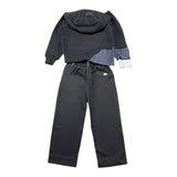 STAY STREET completo 2pz felpa tinta unita con cappuccio e stampa-pantalone Nero per Bambino FB3002 NERO STAY STREET 