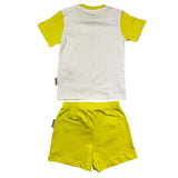 Bikkembergs 2-teiliges Set T-Shirt-Bermuda zweifarbig weiß/gelb für Neugeborene