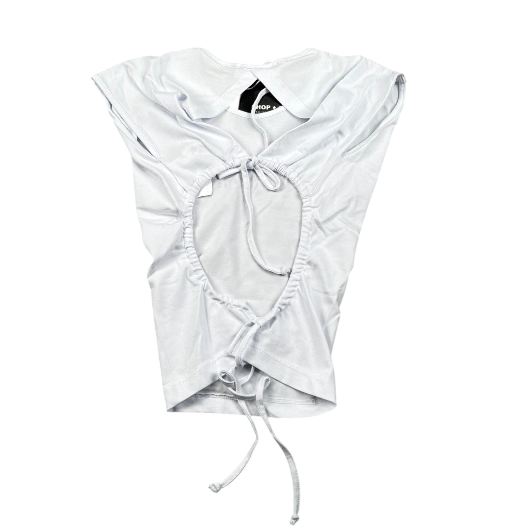 Shopart Top Tinta Unita con Stampa Brillantini per Bambina SAJKS000403 BIANCO SHOPART 