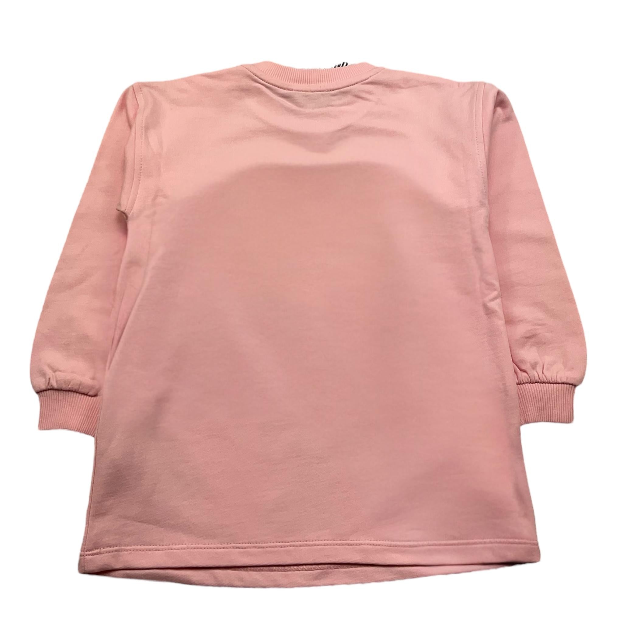 MOSCHINO abito felpa girocollo tinta unita con stampa Rosa per Bambina MDV0BNJXXXX ROSA MOSCHINO 