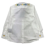 Trussardi Langarmshirt, einfarbig, mit weißem Logo-Print für Neugeborene