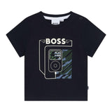 Boss Baby Jungen T-Shirt mit Rundhalsausschnitt und einfarbigem Aufdruck in Blau