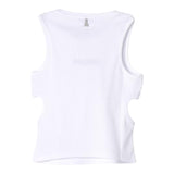 Patrizia Pepe Einfarbiges Tanktop mit weißem Logo-Print für Mädchen