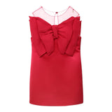 Elisabetta Franchi Abito Giromanica con Fiocco Tinta Unita per Bambina EFAB451 FUXIA ELISABETTA FRANCHI 