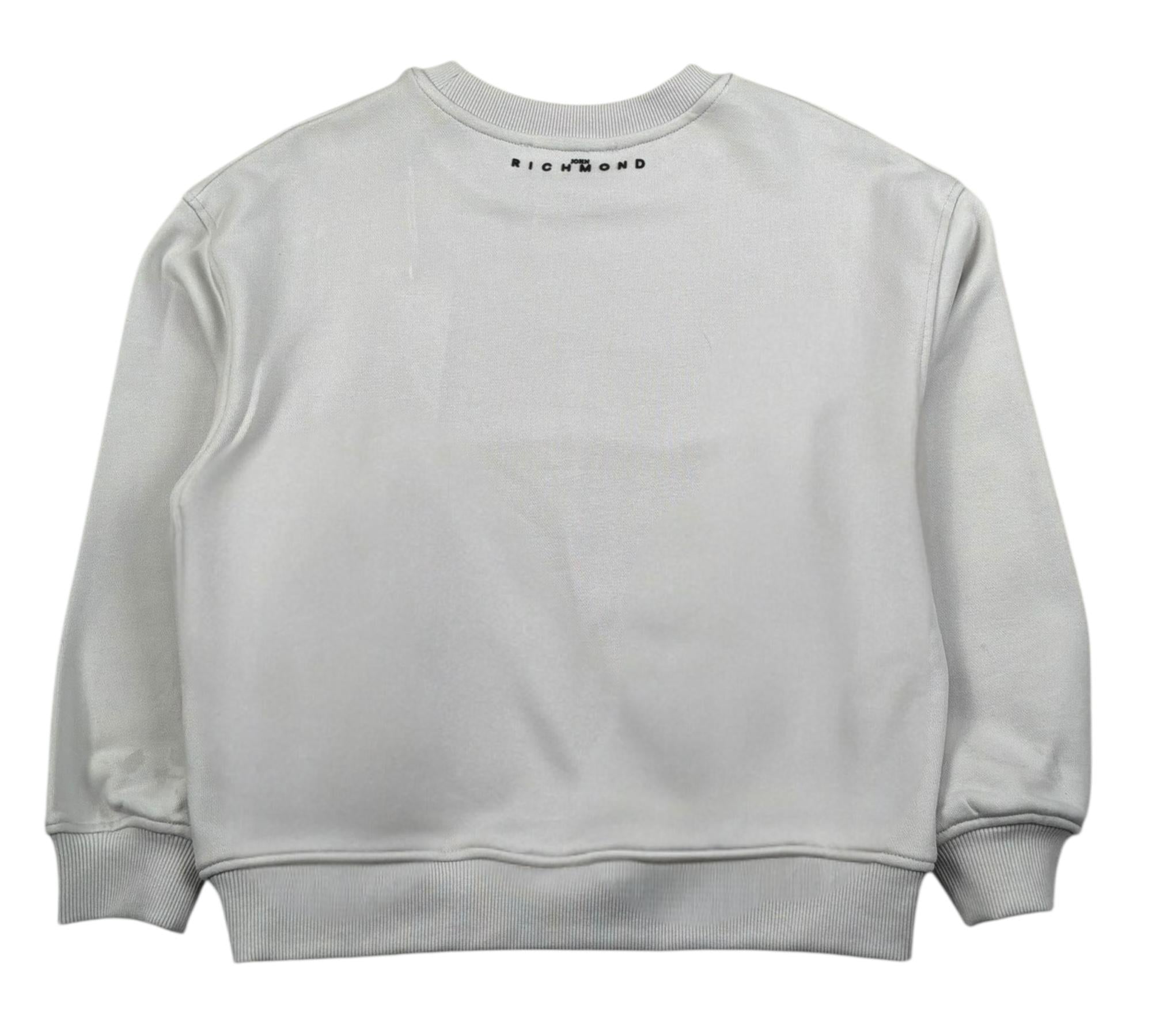 John Richmond Felpa Chiusa Girocollo Tinta Unita con Stampa per Bambino RBP26002FE GRIGIO JOHN RICHMOND 