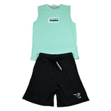 Diadora Completo 2 Pezzi Canotta-Bermuda per Bambino 102181712 VERDE/NERO DIADORA 