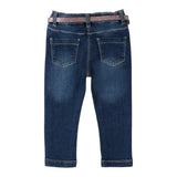 SARABANDA jeans tinta unita con cintura Blu per Bambina A383 BLU SARABANDA 