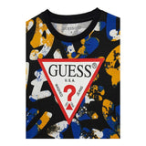 GUESS shirt stampa fantasia con maniche in contrasto Nero per Bambino L4YI05K8HM3 NERO GUESS 