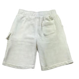 CP Company Einfarbige Trainingsanzug-Bermudashorts mit elastischer Taille in Weiß für Jungen