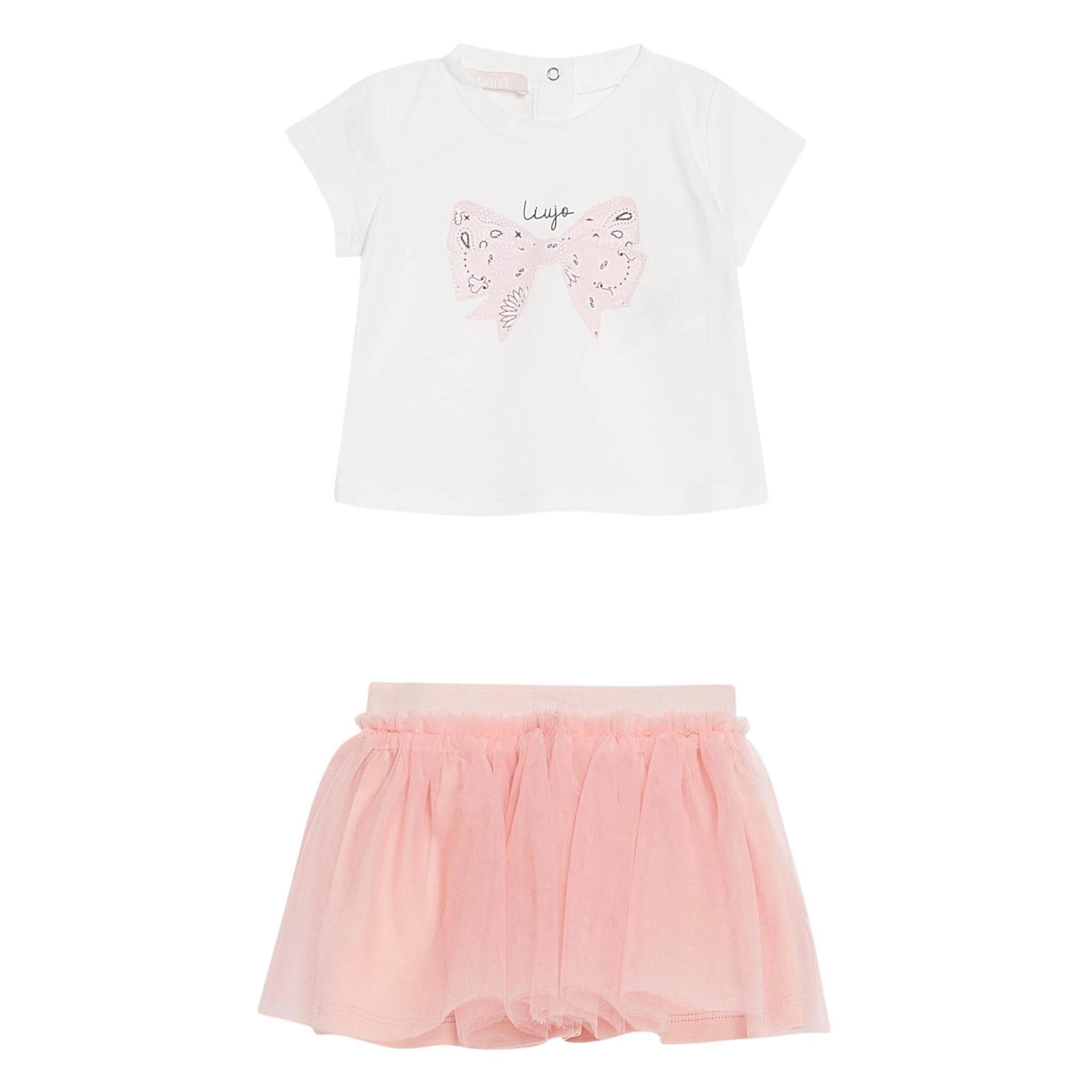 Liu Jo Completo 2 Pezzi T-Shirt-Gonna Bicolore per Neonata KA3166J5003 BIANCO/ROSA LIU JO 