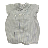 La Sartoria Dei Piccoli Pagliaccetto Tinta Unita con Fantasia A Righe per Neonato LP002 BIANCO LA SARTORIA DEI PICCOLI 