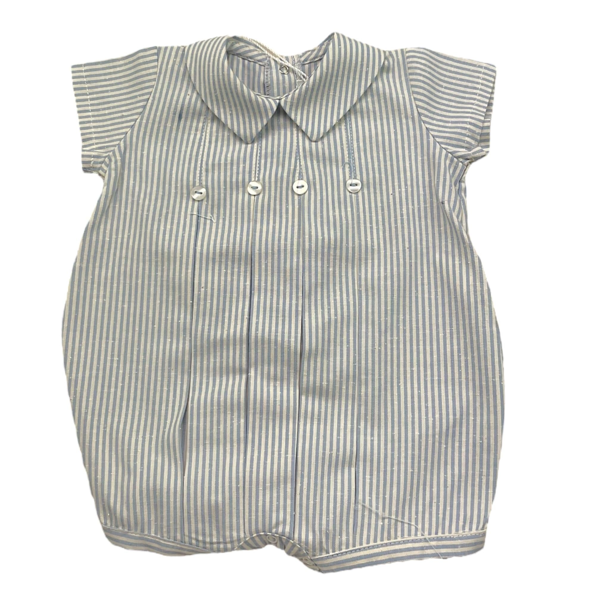 La Sartoria Dei Piccoli Pagliaccetto Tinta Unita con Fantasia A Righe per Neonato LP002 BIANCO LA SARTORIA DEI PICCOLI 