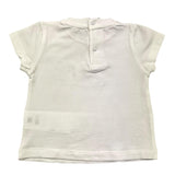 Le Bebe' Einfarbiges T-Shirt mit Rundhalsausschnitt und kontrastierendem Aufdruck in Weiß für Baby-Mädchen