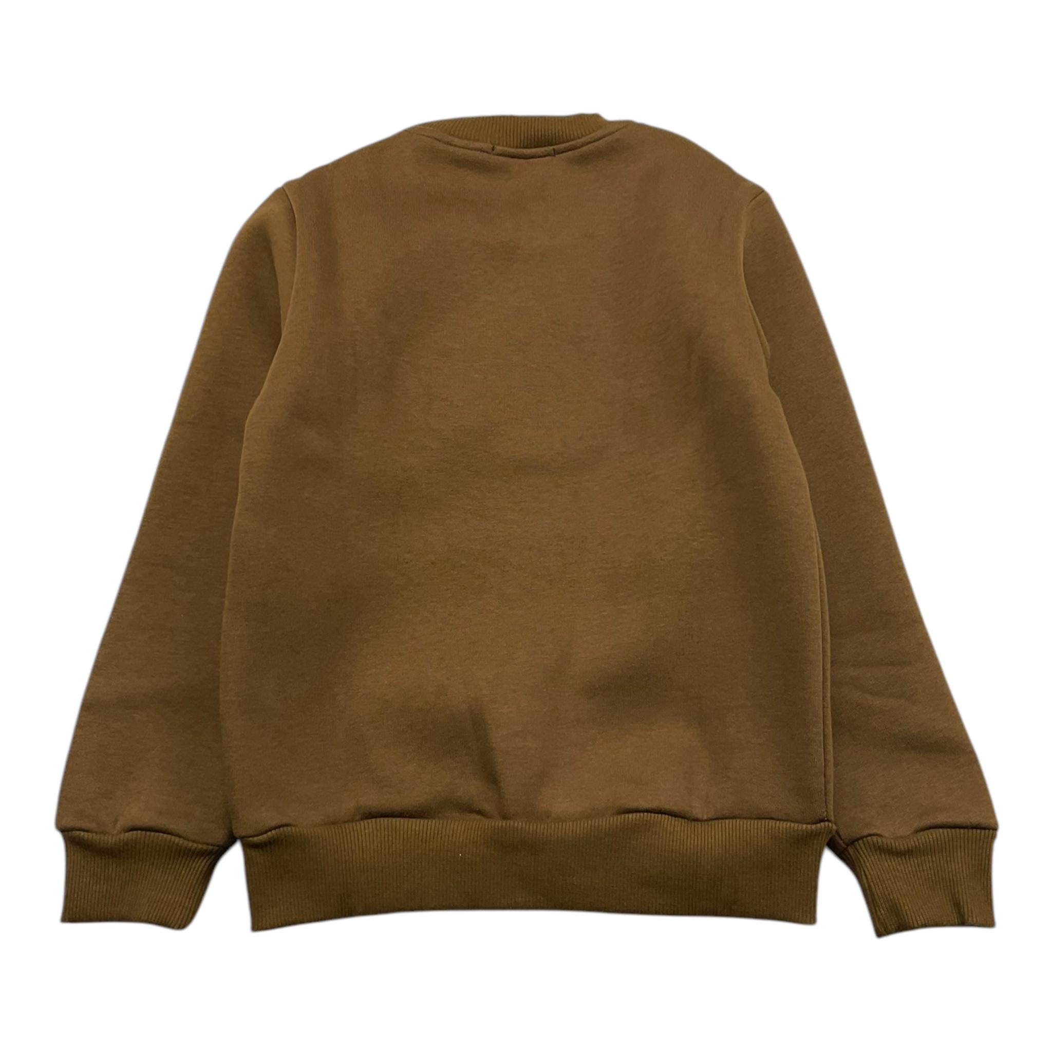 DANIELE ALESSANDRINI felpa girocollo tinta unita con stampa Marrone per Bambino 1231F00077 MARRONE DANIELE ALESSANDRINI 