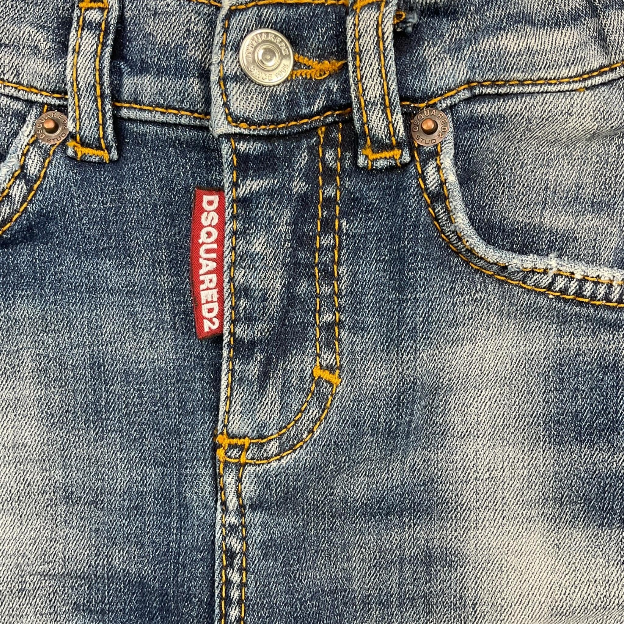 DSQUARED2 jeans tinta unita con girovita regolabile Blu per Neonato DQ01TC BLU DSQUARED2 