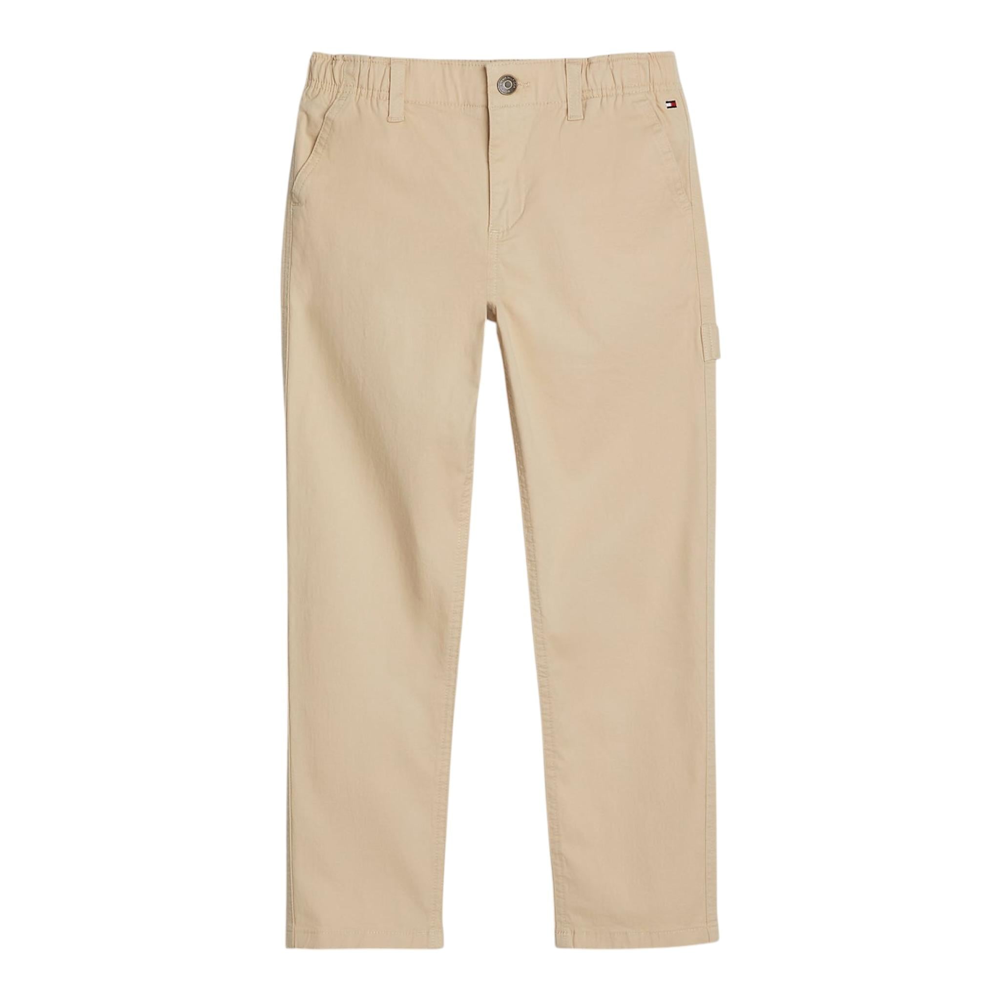 Tommy Hilfiger Pantalone tinta unita con Elastico In Vita Beige per Bambino KB0KB09101T BEIGE TOMMY HILFIGER 