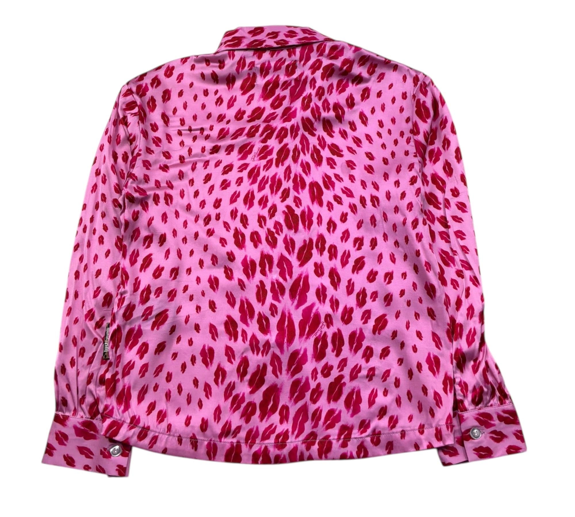 Just Cavalli Camicia Manica Lunga Tinta Unita con Stampe Baci per Bambina JGP26061CA ROSA JUST CAVALLI 