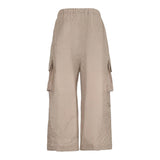 Dou Dou Pantalone Modello Cargo Tinta Unita con Tasconi per Bambina DW6P90X FANGO DOU DOU 