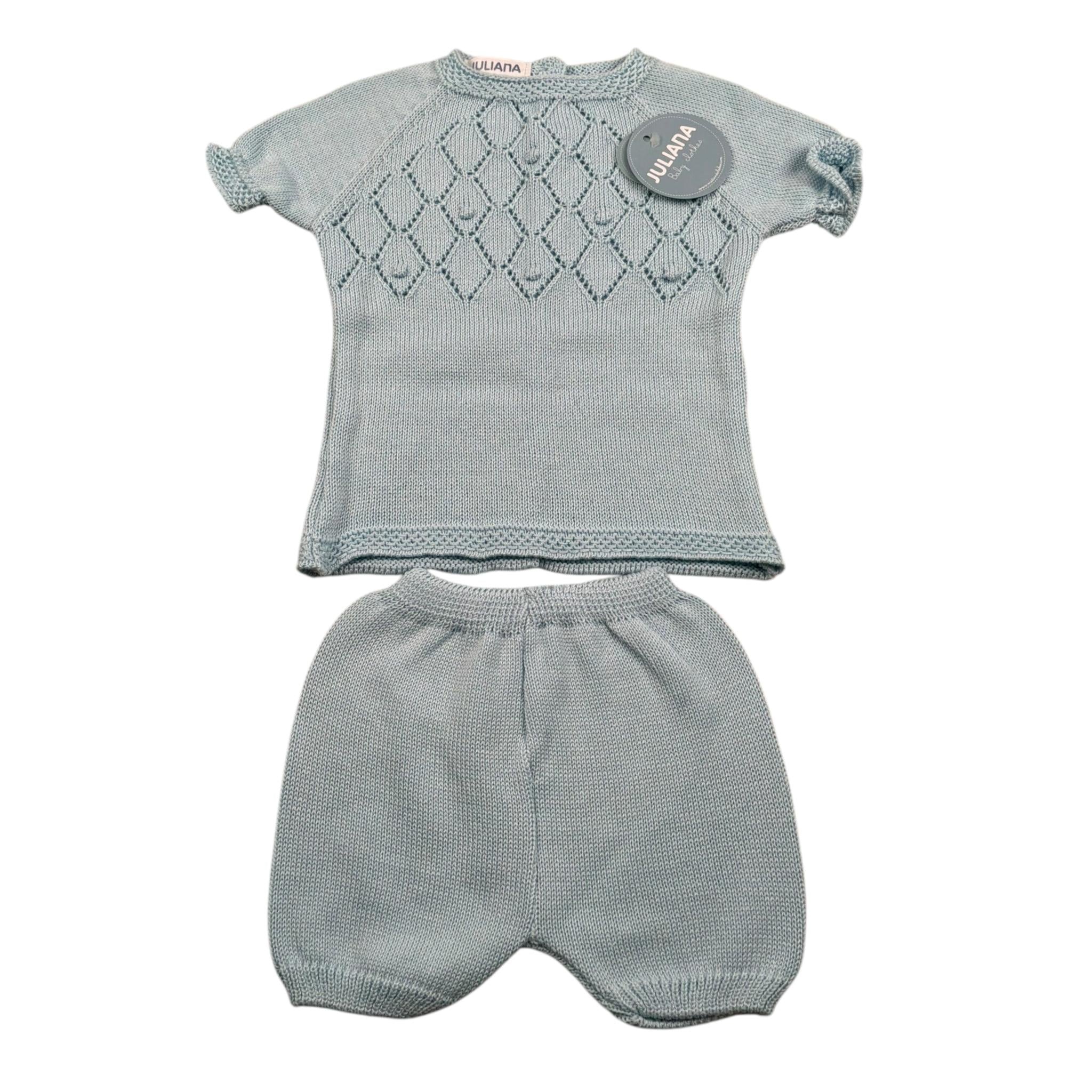 Juliana Completo 2 Pezzi T-Shirt Maglia-Culotte per Neonata 25070 AZZURRO JULIANA 