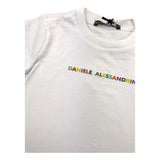 Daniele Alessandrini Einfarbiges T-Shirt mit Rundhalsausschnitt und weißem Logo-Print für Neugeborene