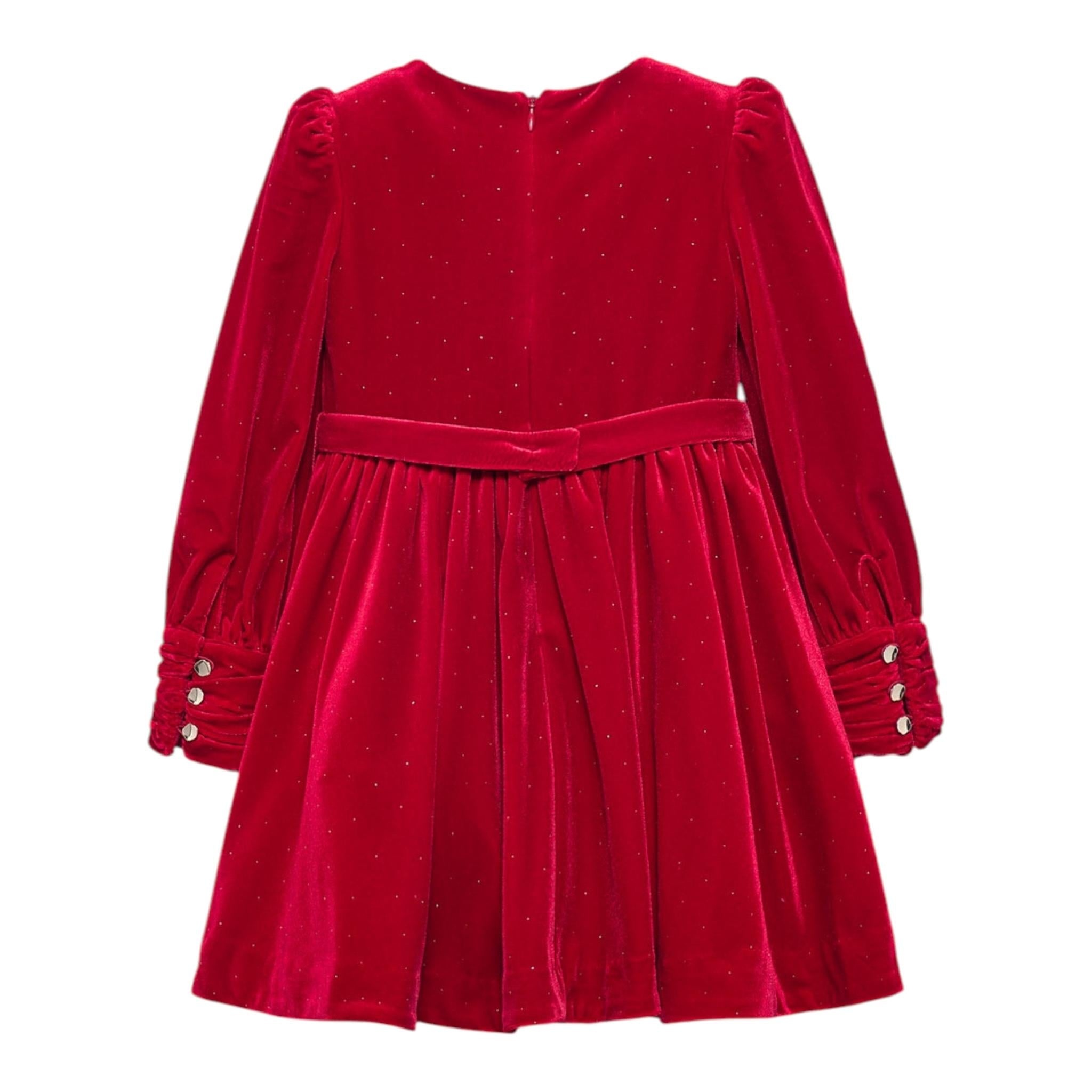 ABEL & LULA abito in velluto tinta unita con cintura Rosso per Bambina 5536 ROSSO ABEL & LULA 