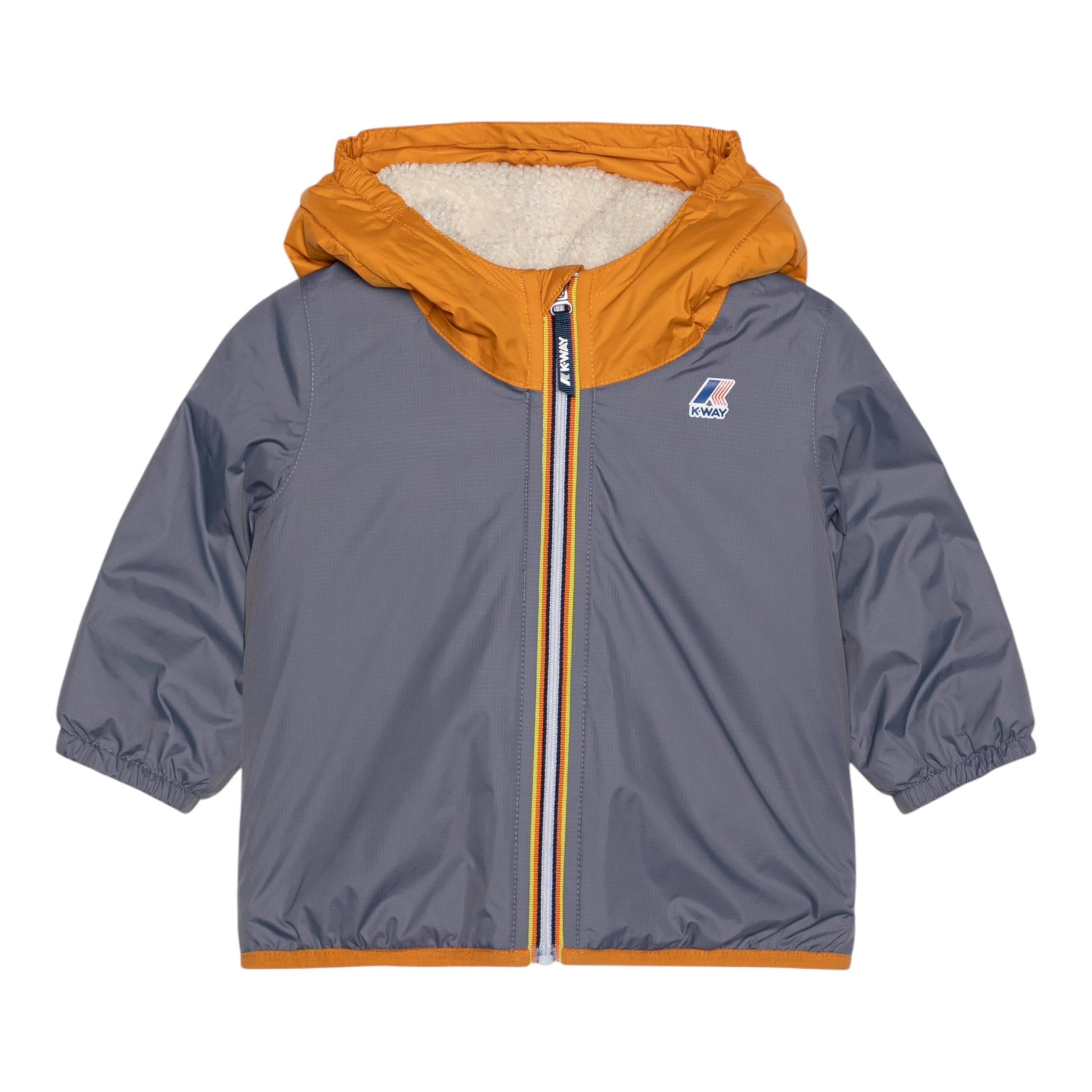 K-WAY giubbino tinta unita con cappuccio in contrasto Grigio per Neonato K61157WX GRIGIO K-WAY 