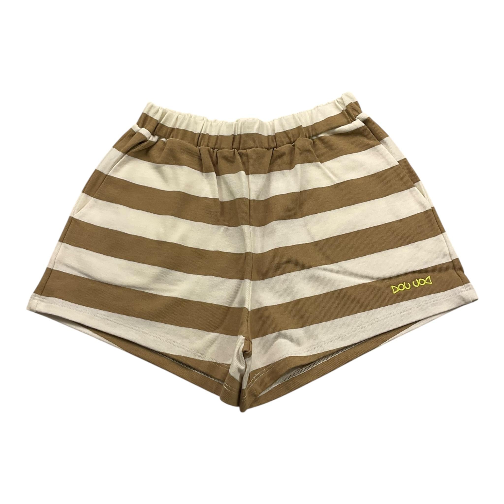 Dou Dou Short Bicolore Fantasia A Righe per Bambina DW6A79 BIANCO/BEIGE DOU DOU 