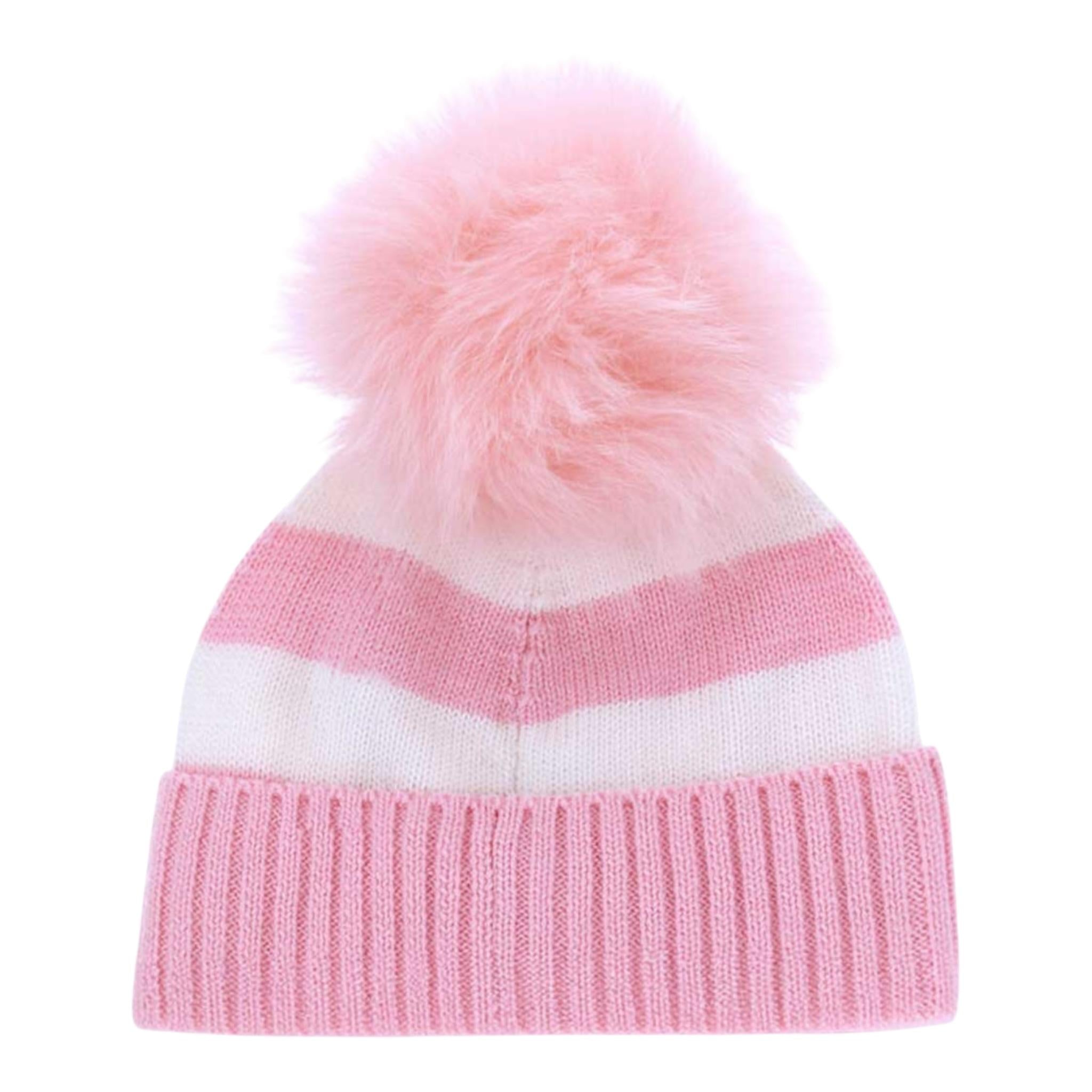 MONNALISA cappello tinta unita con stampa e pon pon Rosa per Bambina 19D025 ROSA MONNALISA 