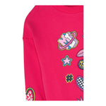 MARC JACOBS felpa chiusa girocollo tinta unita con stampe in contrasto Fuxia per Bambina W15685 FUXIA MARC JACOBS 